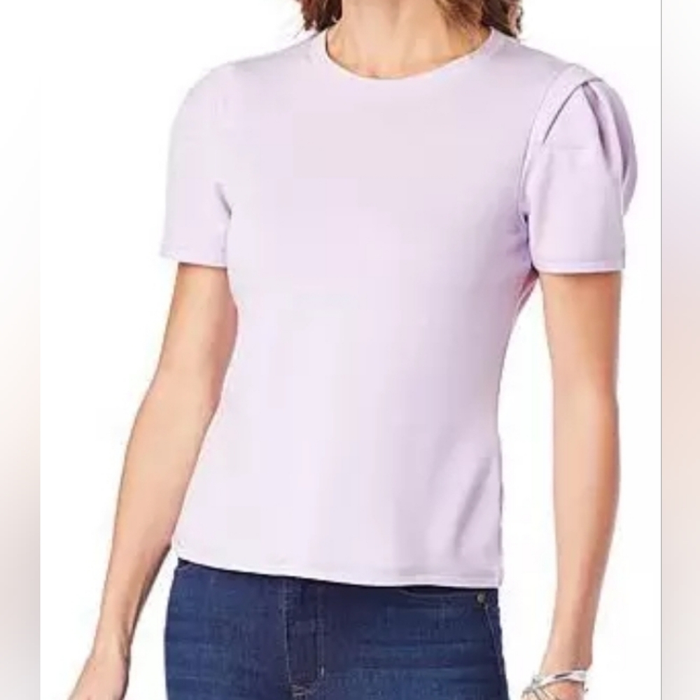 SkinnyGirl Lavender Puff Sleeve Shirt